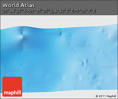 Shaded Relief 3D Map of the Area around 25° 31' 56" S, 5° 10' 30" E