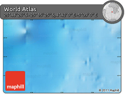 Physical Map of the Area around 25° 31' 56" S, 5° 10' 30" E