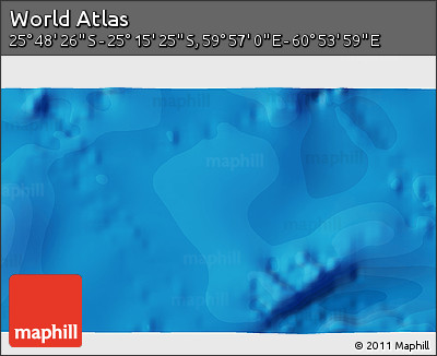 Political 3D Map of the Area around 25° 31' 56" S, 60° 25' 29" E