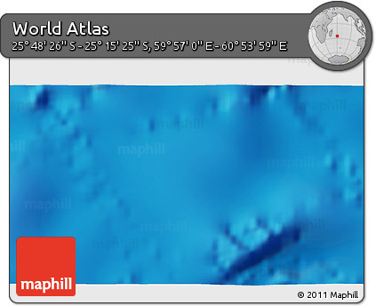 Shaded Relief 3D Map of the Area around 25° 31' 56" S, 60° 25' 29" E