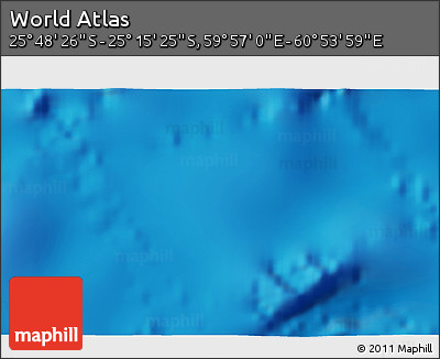 Shaded Relief 3D Map of the Area around 25° 31' 56" S, 60° 25' 29" E