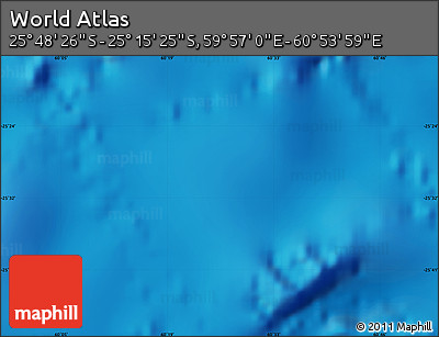 Physical Map of the Area around 25° 31' 56" S, 60° 25' 29" E