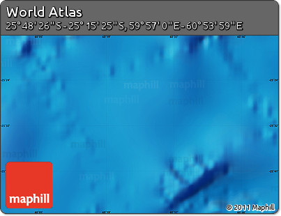 Physical Map of the Area around 25° 31' 56" S, 60° 25' 29" E