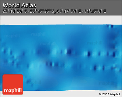 Shaded Relief 3D Map of the Area around 25° 31' 56" S, 61° 16' 29" E