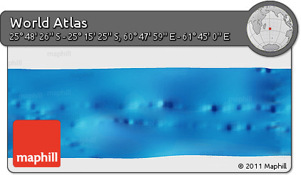 Shaded Relief Panoramic Map of the Area around 25° 31' 56" S, 61° 16' 29" E