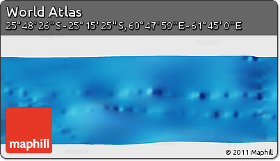 Shaded Relief Panoramic Map of the Area around 25° 31' 56" S, 61° 16' 29" E