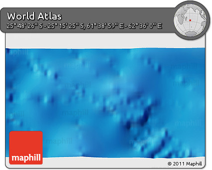 Physical 3D Map of the Area around 25° 31' 56" S, 62° 7' 30" E