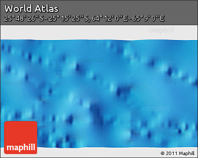 Physical 3D Map of the Area around 25° 31' 56" S, 64° 40' 30" E