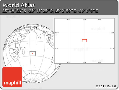 Blank Location Map of the Area around 25° 31' 56" S, 65° 31' 30" E