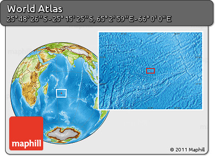 Physical Location Map of the Area around 25° 31' 56" S, 65° 31' 30" E