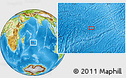 Physical Location Map of the area around 25° 31' 56" S, 65° 31' 30" E