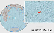 Gray Location Map of the area around 25° 31' 56" S, 68° 4' 29" E, hill shading