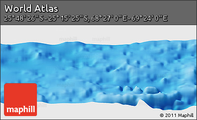 Physical Panoramic Map of the Area around 25° 31' 56" S, 68° 55' 30" E