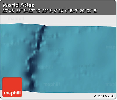 Satellite 3D Map of the Area around 25° 31' 56" S, 6° 52' 30" E