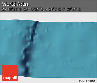 Satellite 3D Map of the Area around 25° 31' 56" S, 6° 52' 30" E