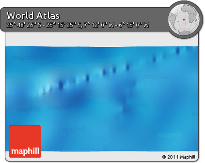 Physical 3D Map of the Area around 25° 31' 56" S, 6° 43' 29" W