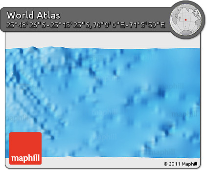 Physical 3D Map of the Area around 25° 31' 56" S, 70° 37' 30" E