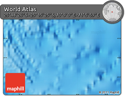 Physical Map of the Area around 25° 31' 56" S, 70° 37' 30" E