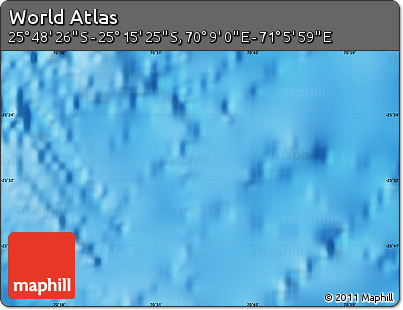 Physical Map of the Area around 25° 31' 56" S, 70° 37' 30" E