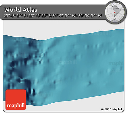 Satellite 3D Map of the Area around 25° 31' 56" S, 71° 19' 29" W