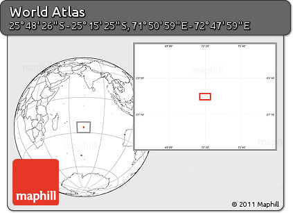 Blank Location Map of the Area around 25° 31' 56" S, 72° 19' 29" E