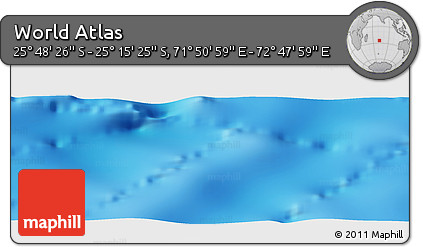 Shaded Relief Panoramic Map of the Area around 25° 31' 56" S, 72° 19' 29" E