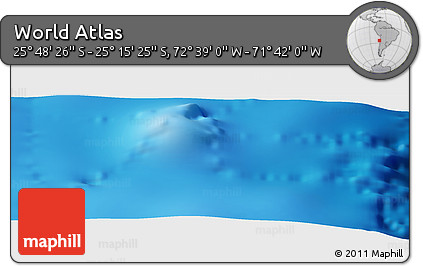 Shaded Relief Panoramic Map of the Area around 25° 31' 56" S, 72° 10' 30" W