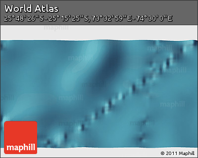 Satellite 3D Map of the Area around 25° 31' 56" S, 74° 1' 30" E