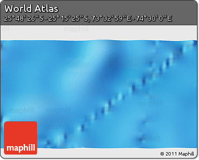 Shaded Relief 3D Map of the Area around 25° 31' 56" S, 74° 1' 30" E