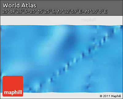 Shaded Relief 3D Map of the Area around 25° 31' 56" S, 74° 1' 30" E