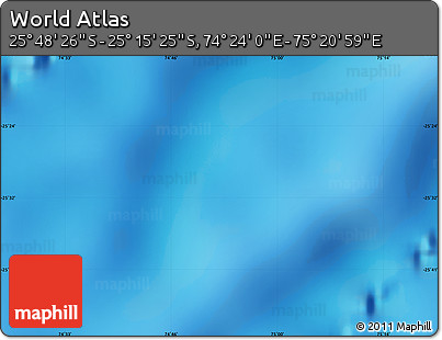 Physical Map of the Area around 25° 31' 56" S, 74° 52' 30" E