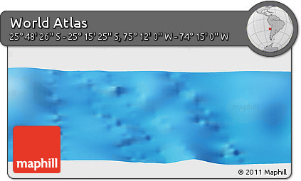 Physical Panoramic Map of the Area around 25° 31' 56" S, 74° 43' 29" W