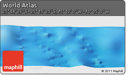 Physical Panoramic Map of the Area around 25° 31' 56" S, 74° 43' 29" W