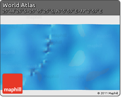 Shaded Relief 3D Map of the Area around 25° 31' 56" S, 76° 34' 29" E