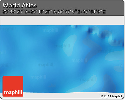 Shaded Relief 3D Map of the Area around 25° 31' 56" S, 77° 25' 30" E