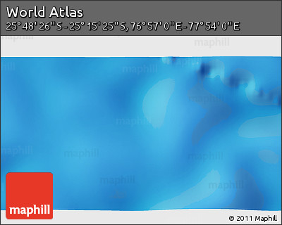 Shaded Relief 3D Map of the Area around 25° 31' 56" S, 77° 25' 30" E