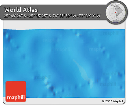 Physical 3D Map of the Area around 25° 31' 56" S, 78° 7' 30" W