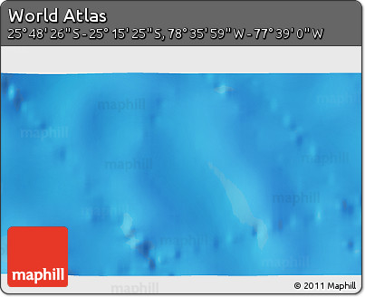 Physical 3D Map of the Area around 25° 31' 56" S, 78° 7' 30" W
