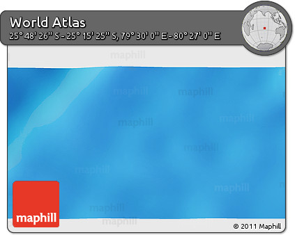 Physical 3D Map of the Area around 25° 31' 56" S, 79° 58' 29" E