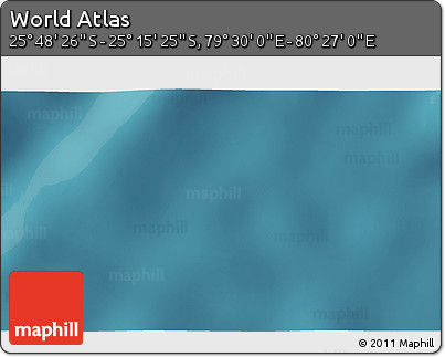 Satellite 3D Map of the Area around 25° 31' 56" S, 79° 58' 29" E