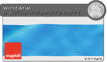 Physical Panoramic Map of the Area around 25° 31' 56" S, 79° 58' 29" E