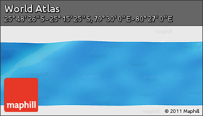 Physical Panoramic Map of the Area around 25° 31' 56" S, 79° 58' 29" E