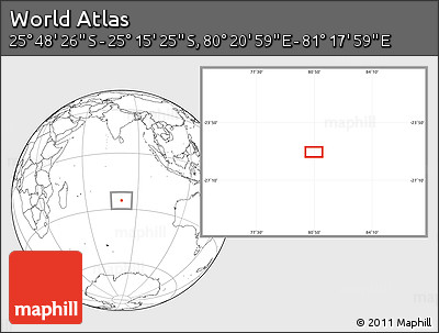 Blank Location Map of the Area around 25° 31' 56" S, 80° 49' 29" E