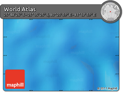 Physical Map of the Area around 25° 31' 56" S, 80° 49' 29" E