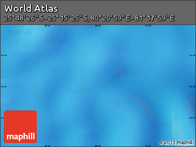 Physical Map of the Area around 25° 31' 56" S, 80° 49' 29" E