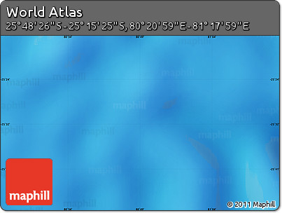 Physical Map of the Area around 25° 31' 56" S, 80° 49' 29" E