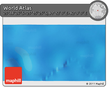 Shaded Relief 3D Map of the Area around 25° 31' 56" S, 81° 40' 30" E