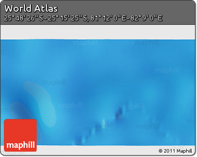 Shaded Relief 3D Map of the Area around 25° 31' 56" S, 81° 40' 30" E