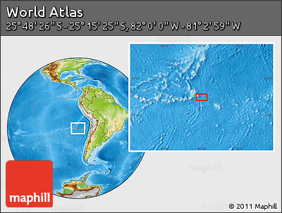 Physical Location Map of the Area around 25° 31' 56" S, 81° 31' 30" W