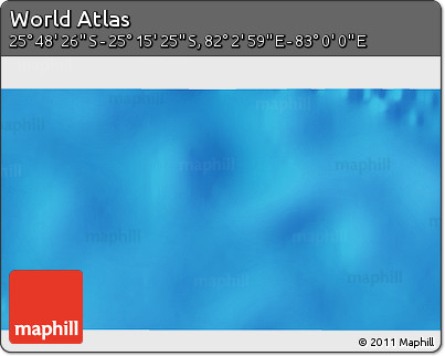 Shaded Relief 3D Map of the Area around 25° 31' 56" S, 82° 31' 30" E